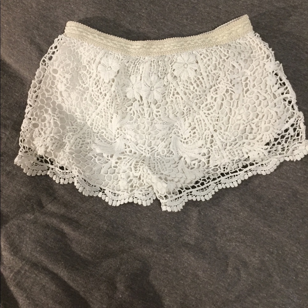 White Lace Shorts